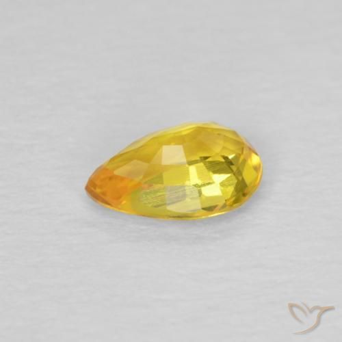 Sapphire Gemstone in 6 x 4 mm (calibrated) Size for Sale, Sapphire Stone in Golden Color