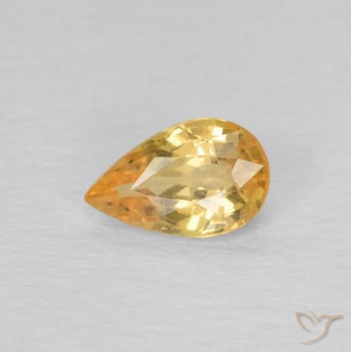 0.45ct Natural Light Orange-Gold Sapphire, Pear Shape, VVS