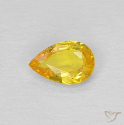 0.46ct Natural Yellowish Gold Sapphire, Pear Shape, VS