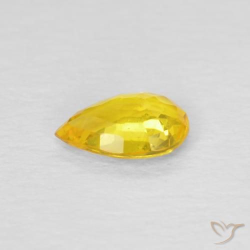 Sapphire Gemstone in 6 x 4 mm (calibrated) Size for Sale, Sapphire Stone in Yellowish Gold Color