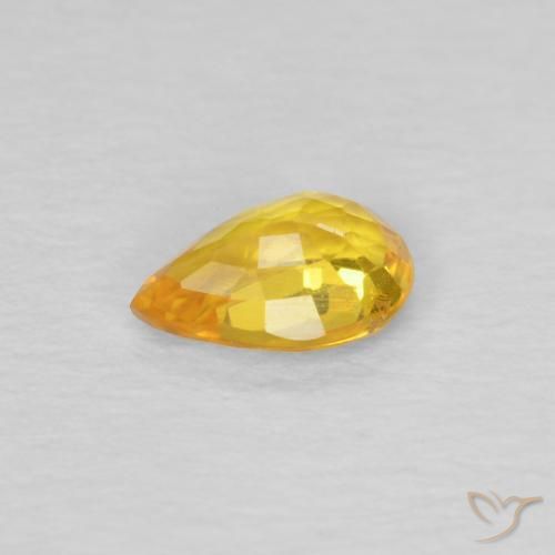 Sapphire Gemstone in 6 x 4 mm (calibrated) Size for Sale, Sapphire Stone in Golden Orange Color