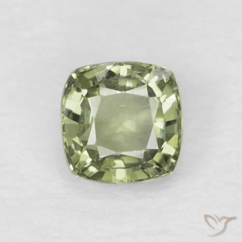 0.65ct Natural Very Light Green Sapphire, Cushion, VVS