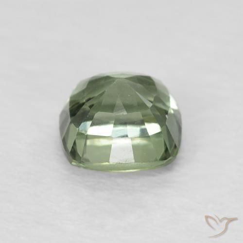 Sapphire Gemstone in 4.7 x 4.7 mm Size for Sale, Sapphire Stone in Light Sage Green Color