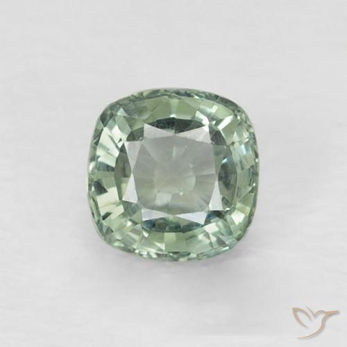 0.66ct Natural Light Green Sapphire, Cushion, VVS