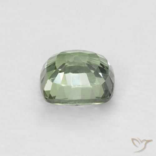 Sapphire Gemstone in 4.5 x 4.5 mm Size for Sale, Sapphire Stone in Light Sage Green Color