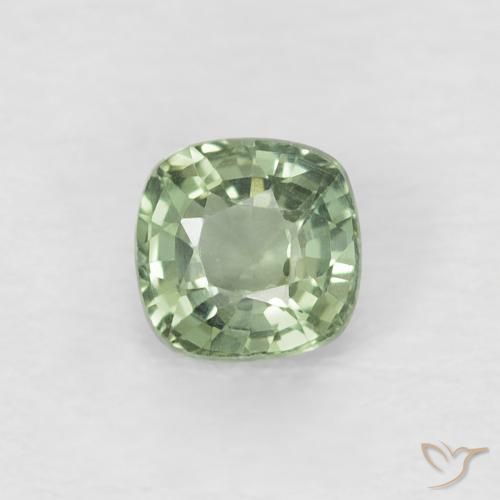 0.46ct Natural Light Green Sapphire, Cushion, VVS