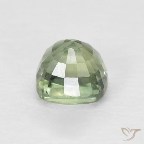 Sapphire Gemstone in 4.6 x 4.6 mm Size for Sale, Sapphire Stone in Light Sage Green Color