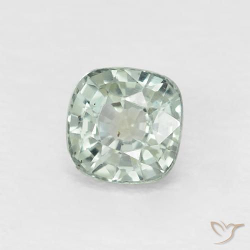 0.59 ct Green Sapphire Stone, Natural Sapphire in Cushion-Cut Shape for Sale
