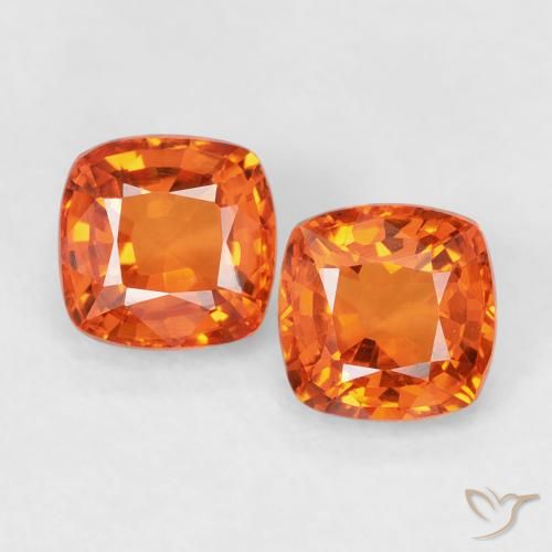 1.13ctw Natural Fire Orange Sapphire, Cushion, VVS-VS