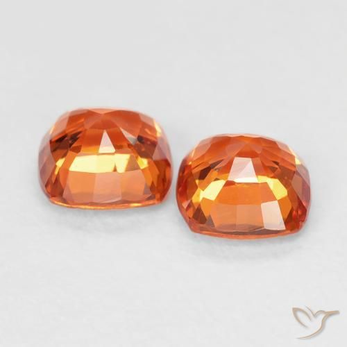 Sapphire Gemstones in 4.5 x 4.5 mm Size for Sale, Sapphire Stones in Fire Orange Color