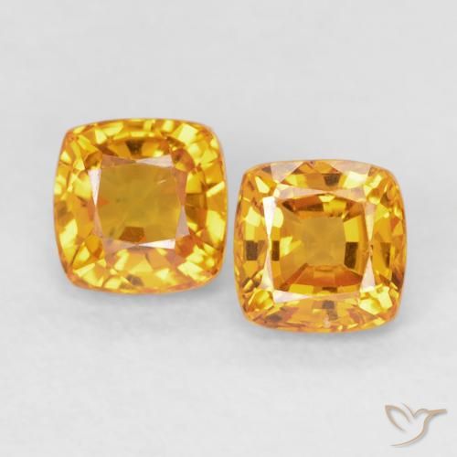 1.00ctw Natural Medium Orange-Gold Sapphire, Cushion, VVS-VS