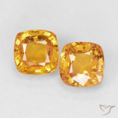 1.33ctw Natural Orange-Gold Sapphire, Cushion, VVS-VS