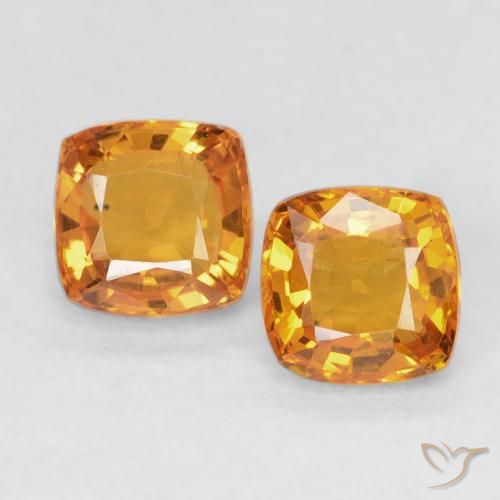 1.23ctw Natural Bright Orange Sapphire, Cushion, VVS-VS