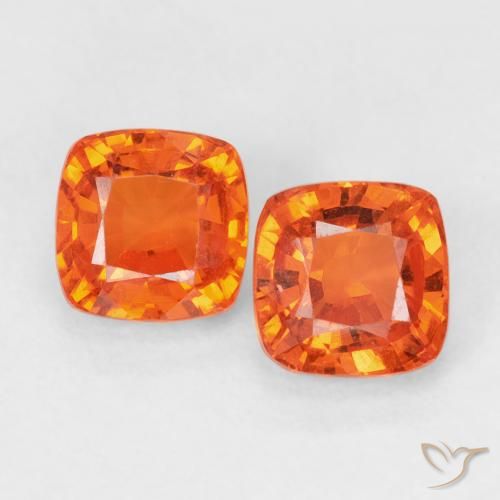 1.54ctw Natural Fire Orange Sapphire, Cushion, VVS-VS