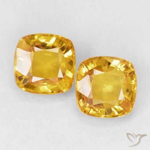 1.36ctw Natural Golden Sapphire, Cushion, VS