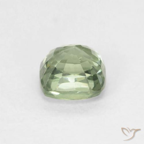 Sapphire Gemstone in 4.3 x 4.3 mm Size for Sale, Sapphire Stone in Light Sage Green Color