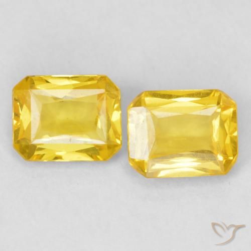 0.95ctw Natural Medium Golden Sapphire, Emerald Cut, VS