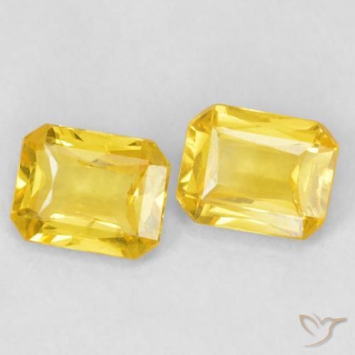 0.95 ctw Golden Sapphire Stones, Natural Sapphire in Octagon / Scissor Cut Shape for Sale