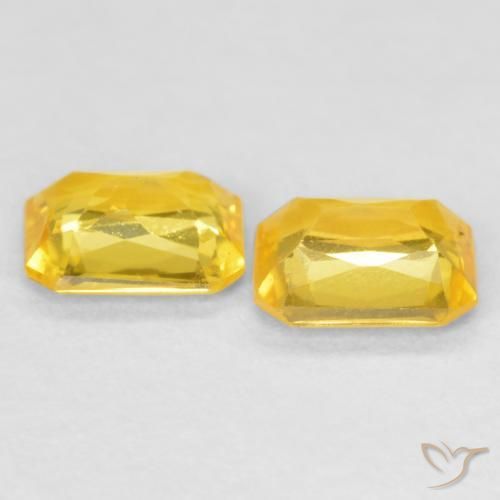 Sapphire Gemstones in 5 x 4 mm (calibrated) Size for Sale, Sapphire Stones in Medium Golden Color