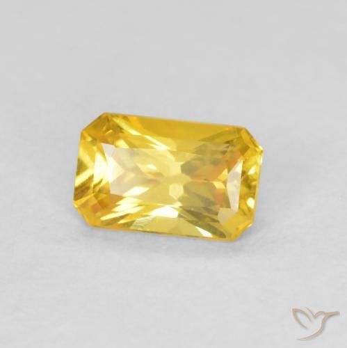 0.38 ct Golden Sapphire Stone, Natural Sapphire in Octagon / Scissor Cut Shape for Sale