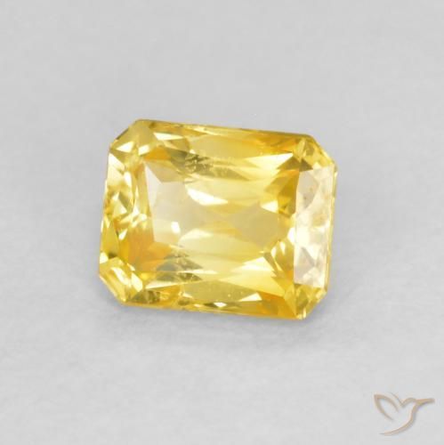 0.56 ct Yellow Sapphire Stone, Natural Sapphire in Octagon / Scissor Cut Shape for Sale