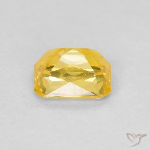 Sapphire Gemstone in 5 x 4 mm (calibrated) Size for Sale, Sapphire Stone in Medium Yellow Color