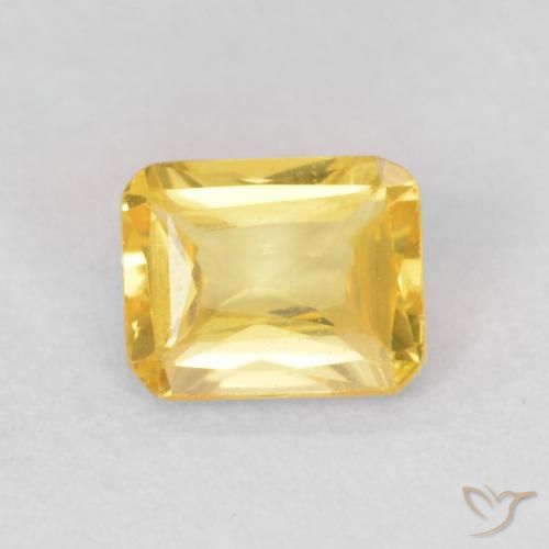0.50ct Natural Medium Golden Sapphire, Emerald Cut, VVS-VS