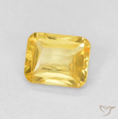 0.50 ct Golden Sapphire Stone, Natural Sapphire in Octagon / Scissor Cut Shape for Sale