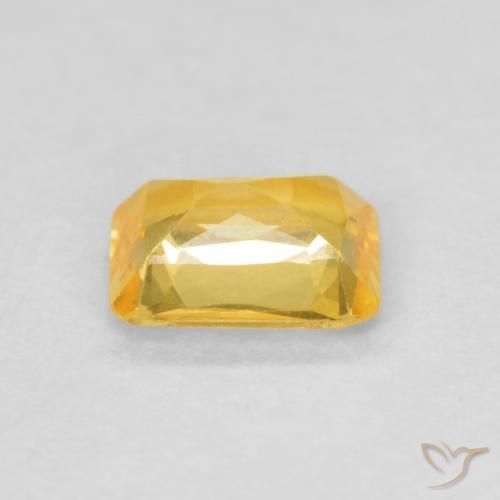 Sapphire Gemstone in 5 x 4 mm (calibrated) Size for Sale, Sapphire Stone in Medium Golden Color