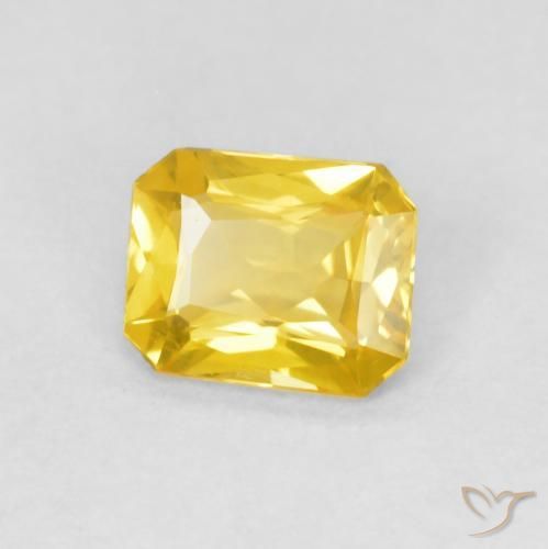 0.46 ct Golden Sapphire Stone, Natural Sapphire in Octagon / Scissor Cut Shape for Sale