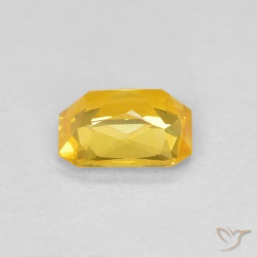 Sapphire Gemstone in 5 x 4 mm (calibrated) Size for Sale, Sapphire Stone in Golden Orange Color