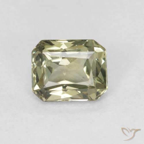 0.57ct Natural Olive Green Sapphire, Emerald Cut, VVS-VS
