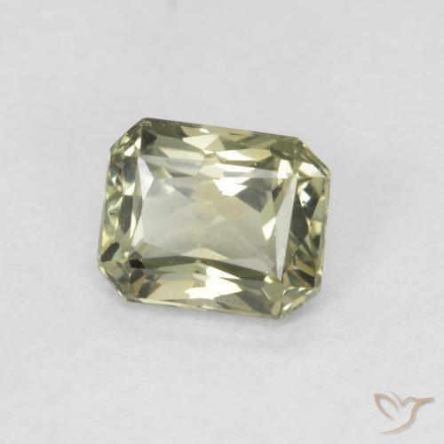 0.57 ct Green Sapphire Stone, Natural Sapphire in Octagon / Scissor Cut Shape for Sale
