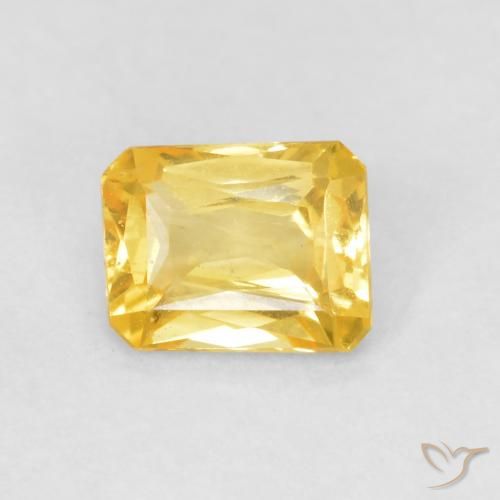 0.49ct Natural Medium Golden Sapphire, Emerald Cut, VVS-VS
