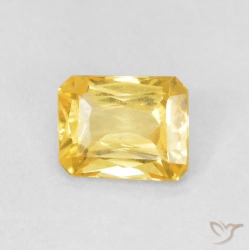 0.49 ct Golden Sapphire Stone, Natural Sapphire in Octagon / Scissor Cut Shape for Sale