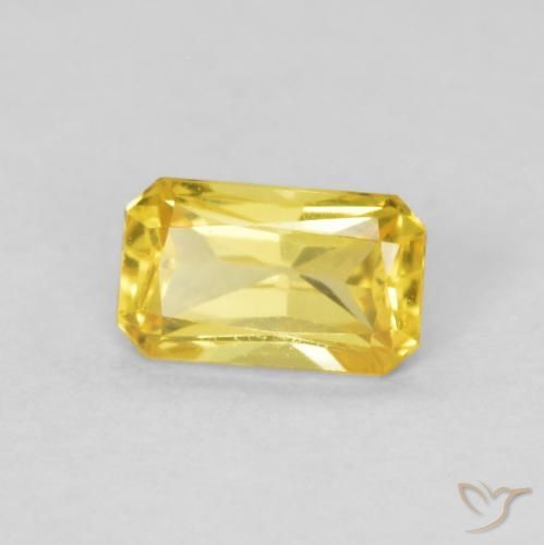 0.43 ct Yellow Sapphire Stone, Natural Sapphire in Octagon / Scissor Cut Shape for Sale