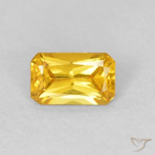 0.38ct Natural Golden Sapphire, Emerald Cut, VVS