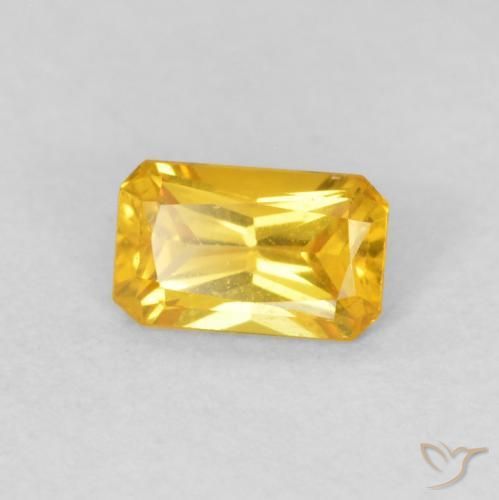 0.38 ct Golden Sapphire Stone, Natural Sapphire in Octagon / Scissor Cut Shape for Sale