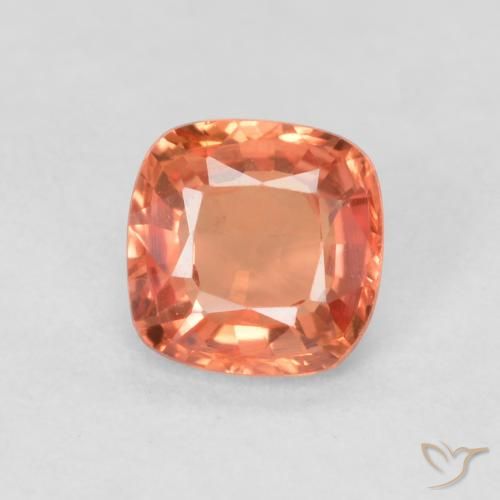 0.50ct Natural Orange Red Sapphire, Cushion, VVS