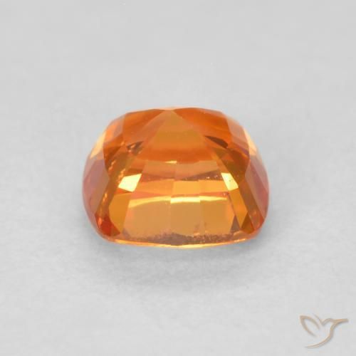 Sapphire Gemstone in 4.7 x 4.6 mm Size for Sale, Sapphire Stone in Bright Orange Color
