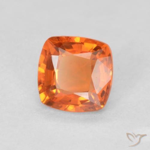 0.51 ct Orange Sapphire Stone, Natural Sapphire in Cushion-Cut Shape for Sale