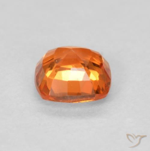 Sapphire Gemstone in 4.5 x 4.5 mm Size for Sale, Sapphire Stone in Bright Orange Color