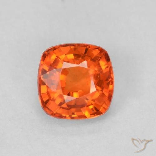 0.51ct Natural Fire Orange Sapphire, Cushion, VVS, Photo A