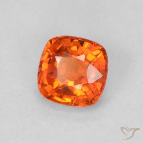 0.51 ct Orange Sapphire Stone, Natural Sapphire in Cushion-Cut Shape for Sale
