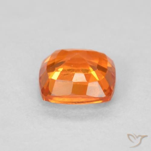 Sapphire Gemstone in 4.6 x 4.5 mm Size for Sale, Sapphire Stone in Medium Orange Color