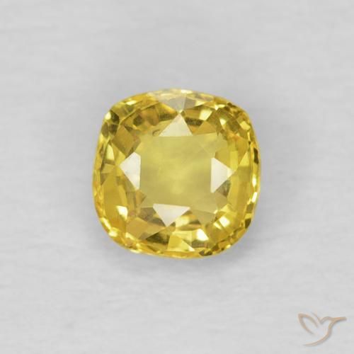 0.40ct Natural Light Honey Yellow Sapphire, Cushion, VS