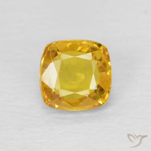 0.60ct Natural Golden Sapphire, Cushion, VS