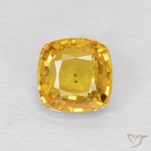 0.62ct Natural Golden Sapphire, Cushion, VS