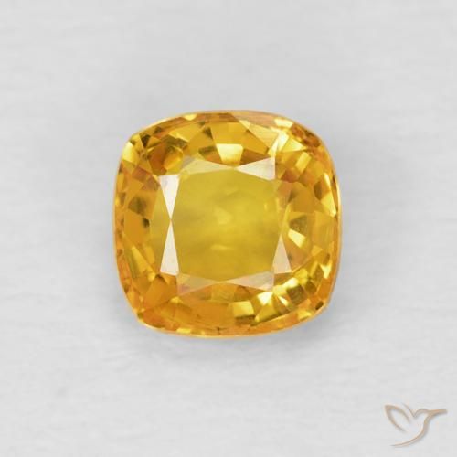 0.61ct Natural Golden Sapphire, Cushion, VVS