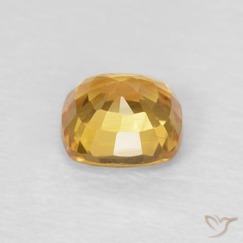 Sapphire Gemstone in 4.6 x 4.6 mm Size for Sale, Sapphire Stone in Deep Golden Orange Color